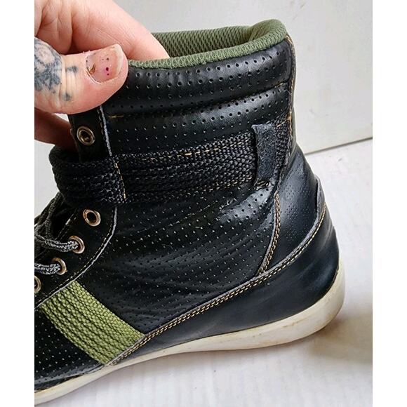Coogi High Top Sneakers Mens 9.5 Black Leather Streetwear Strap Casual Shoes main image 7